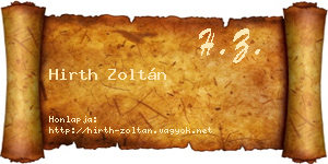 Hirth Zoltán névjegykártya