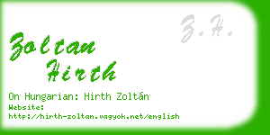 zoltan hirth business card